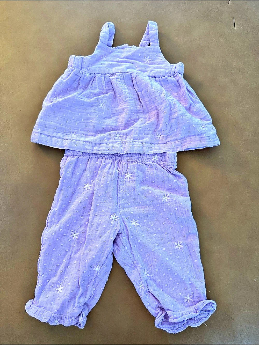 Cat & Jack Floral Romper Set in Purple Baby 6M-9M